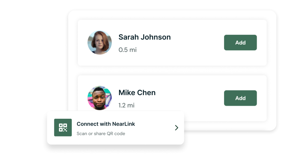 Meet in person app UI
